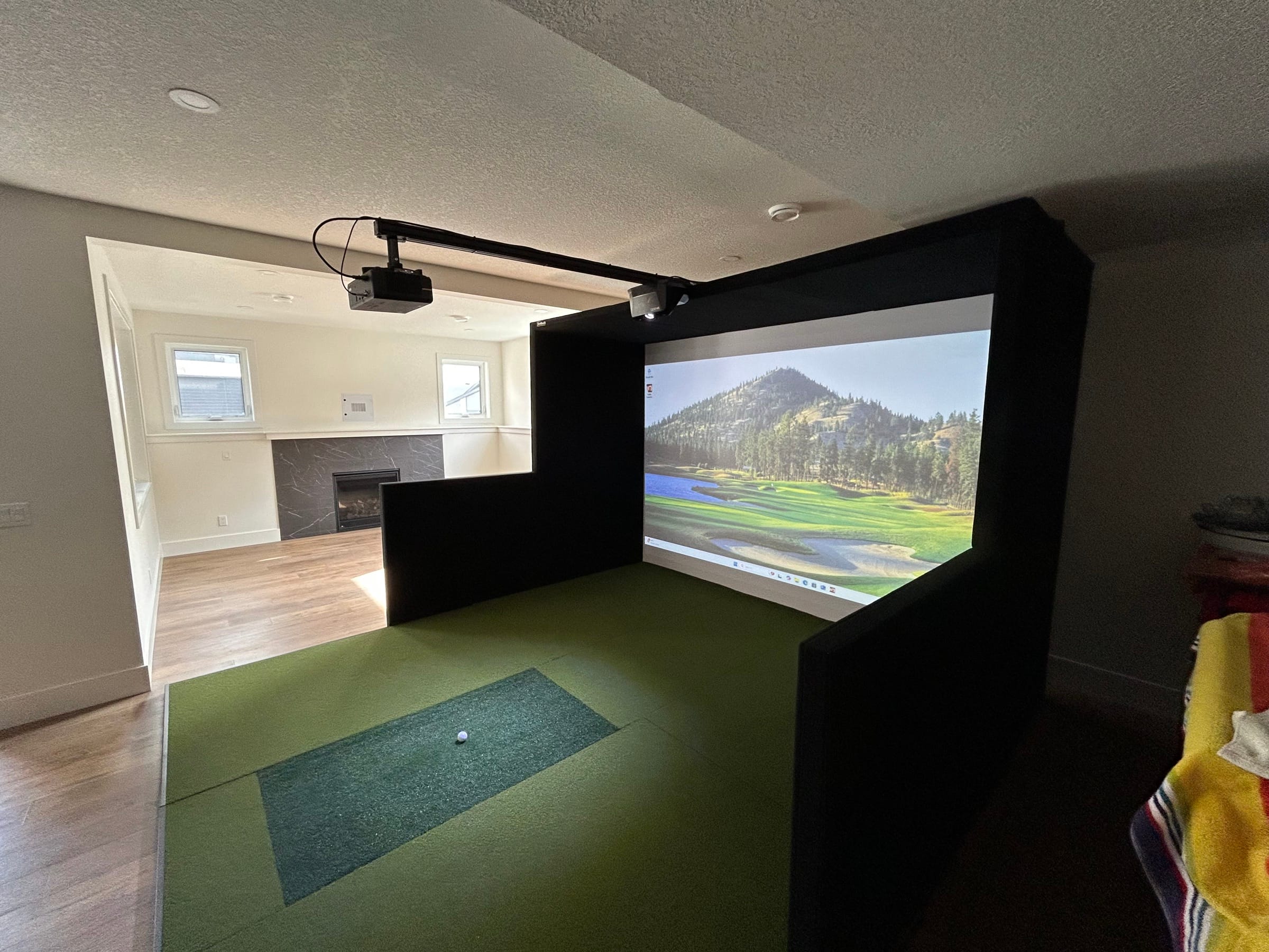 Open-concept basement with adjacent living area